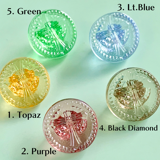 Czech Vintage Glass Button Cross 【13.5 mm/5 colors】