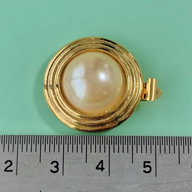 Vintage Gold Plated Pearl Clasp 22mm