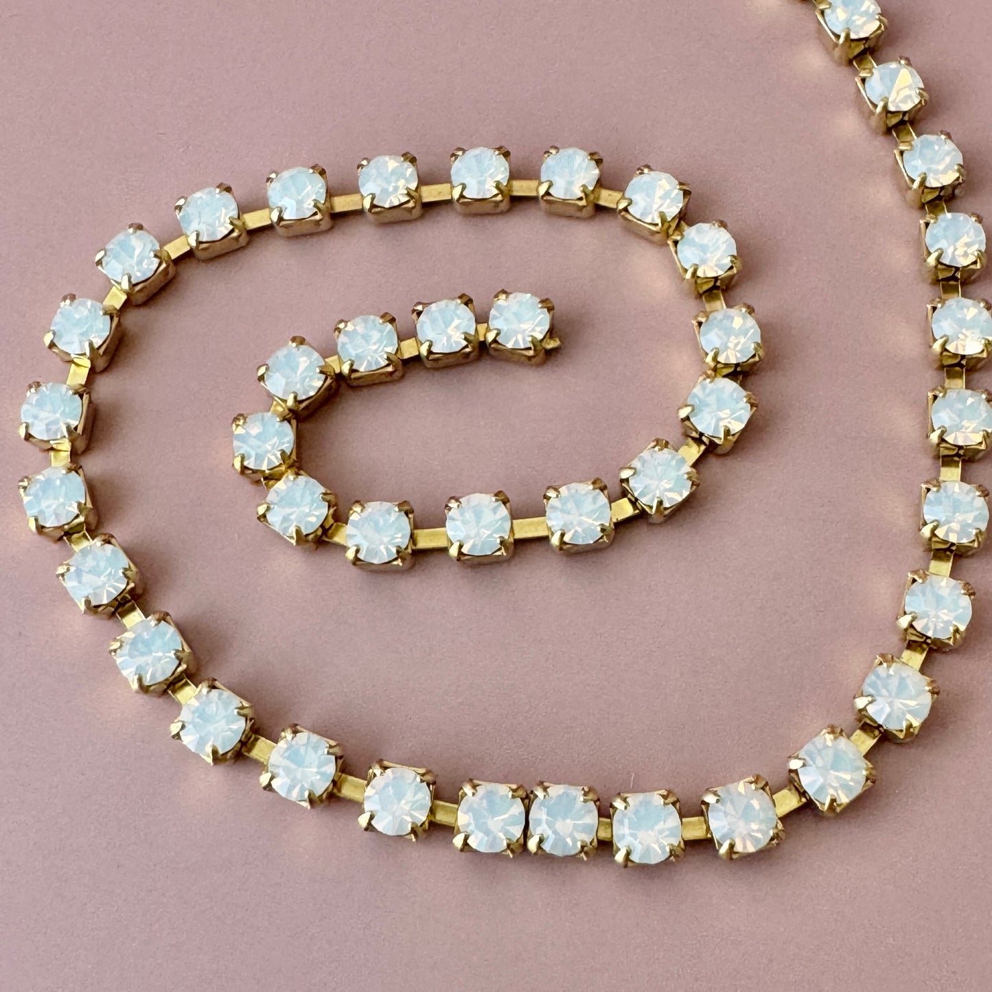 Czech Preciosa Rhinestone Chain White Opal 24pp【30cm】