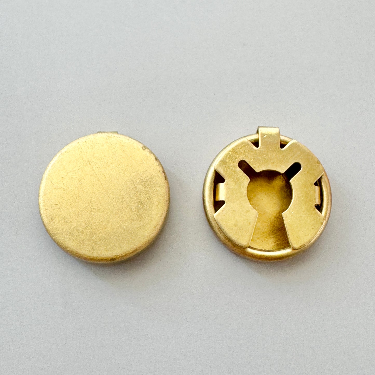 Raw Brass Button Cover 15mm