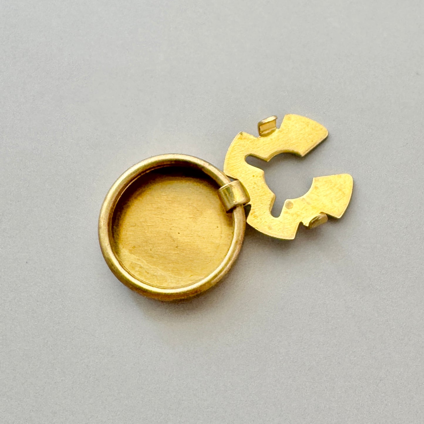 Raw Brass Button Cover 15mm