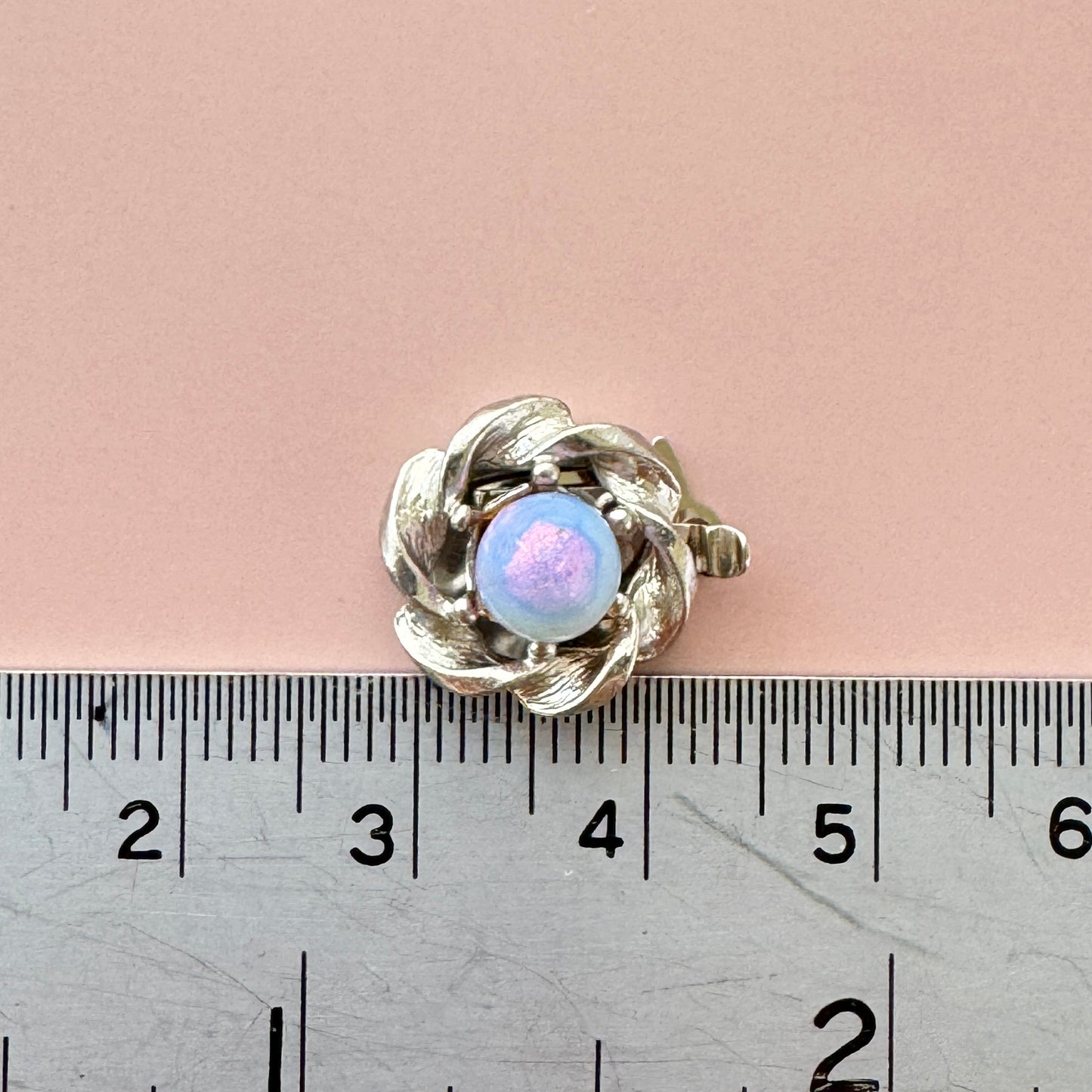 Vintage Glass Fire Opal Clasp 14mm