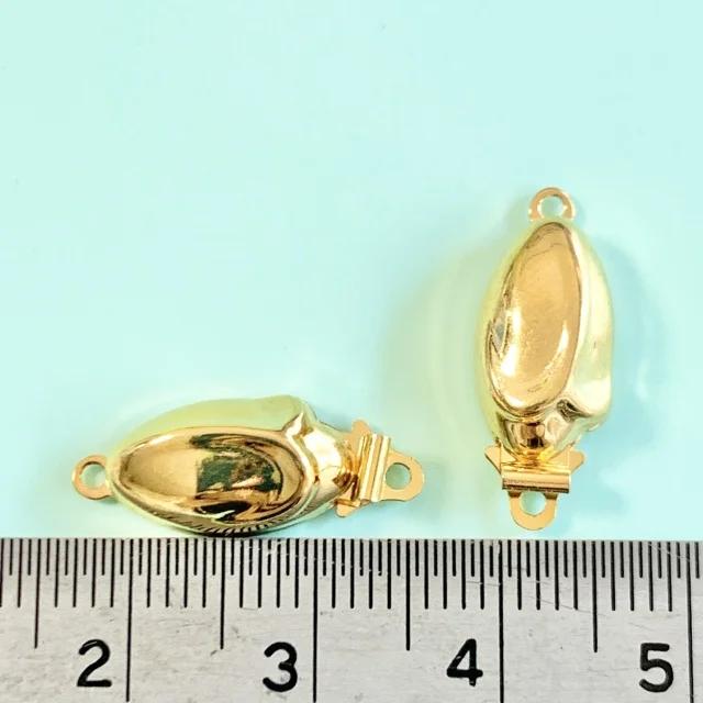 Vintage Gold "RICHELIEU" Stamped Baroque Nugget Oval Clasp 19x17mm