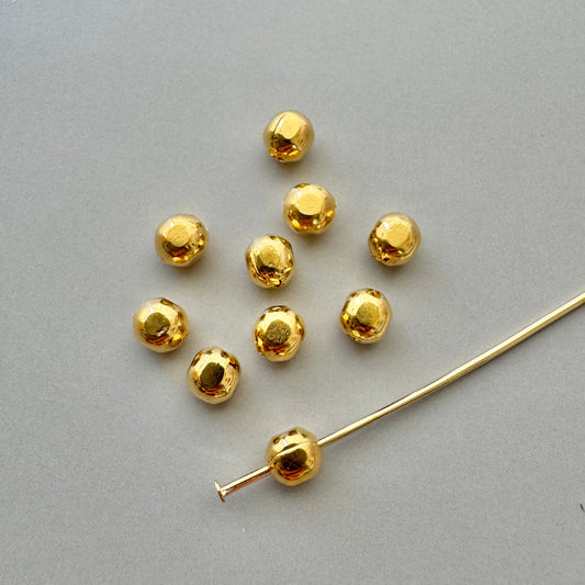 Deadstock Metal Gold Plated Cut Beads 4mm