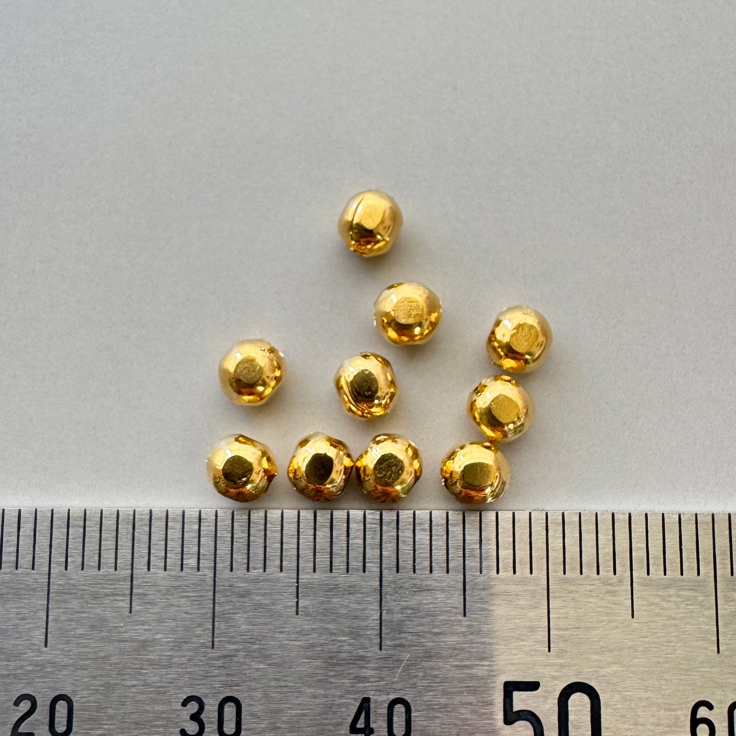 Deadstock Metal Gold Plated Cut Beads 4mm