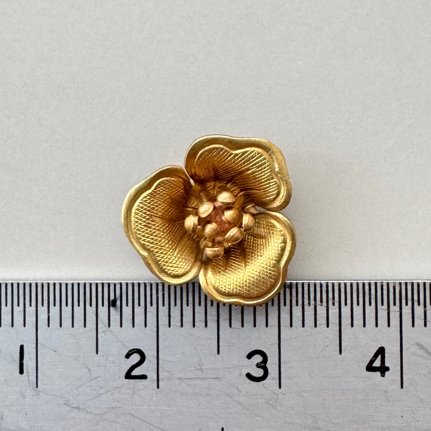 Japan Vintage Brass Flower 14mm