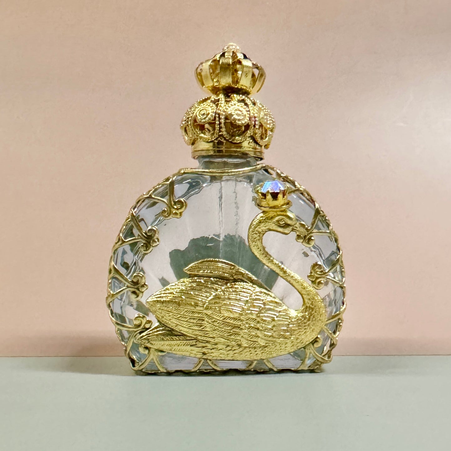 Czech Handmade Perfume Bottle Swan【po-0146】