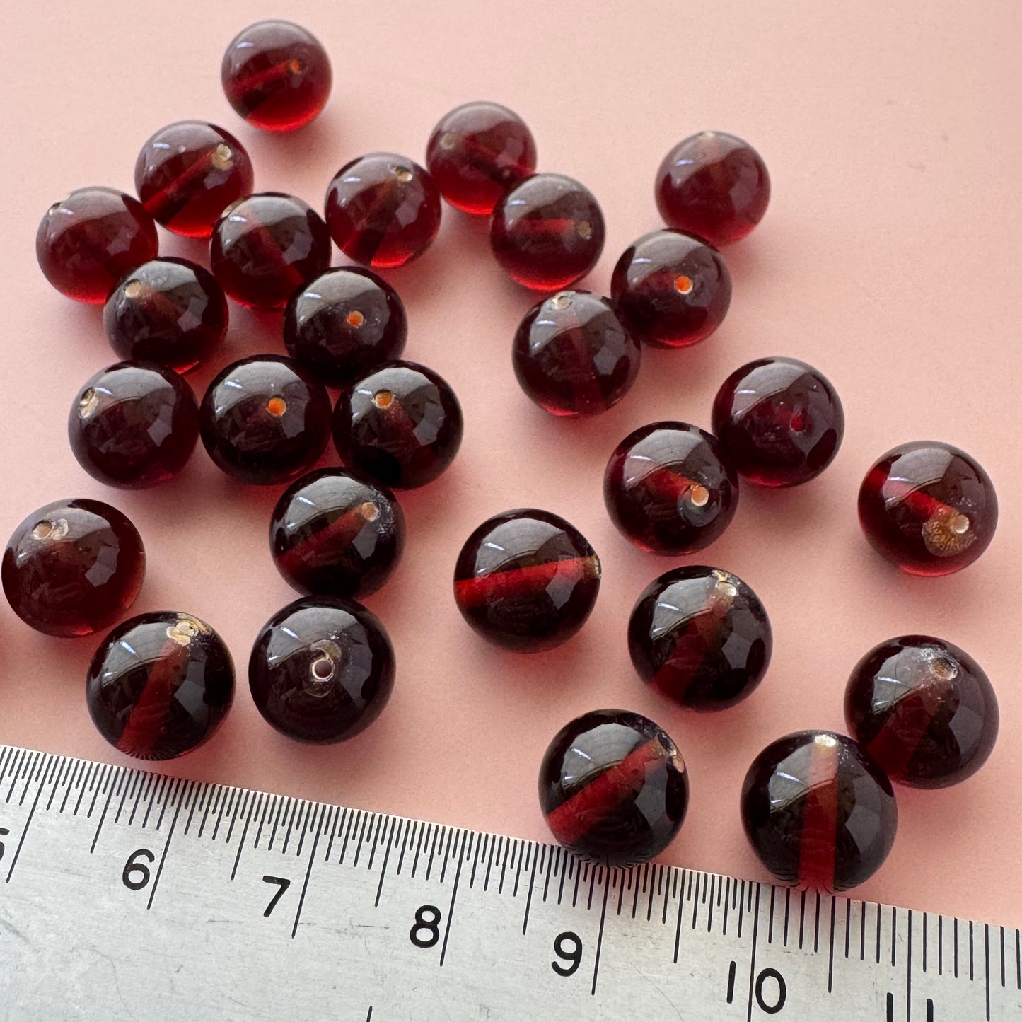 Japan Vintage Glass Beads Brown Round 10mm【2pcs / 1 strand】