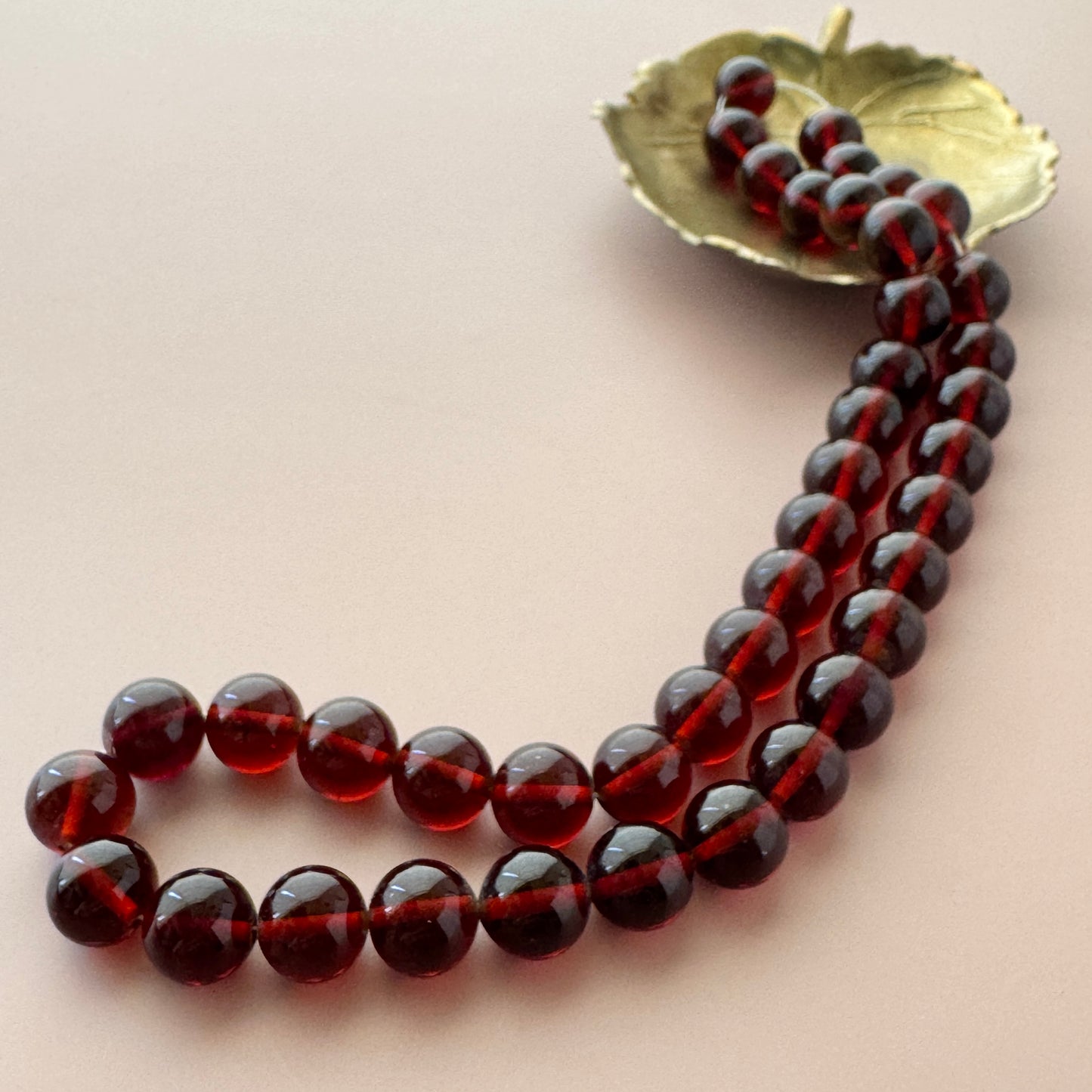 Japan Vintage Glass Beads Brown Round 10mm【2pcs / 1 strand】