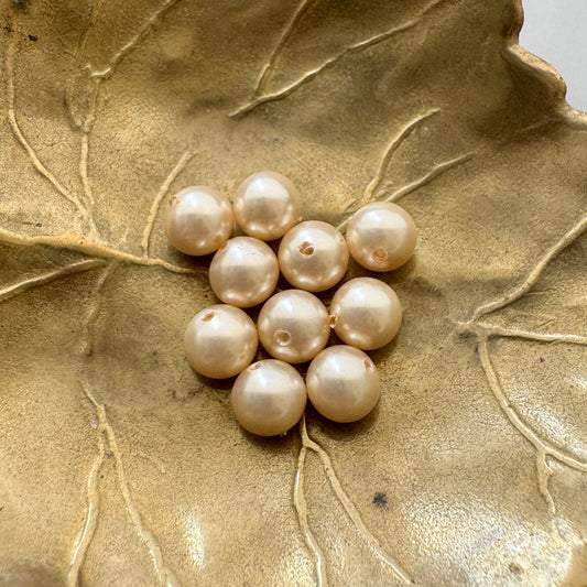 Japan Vintage Glass Pearl Round Cream 6mm