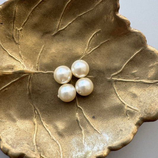 Japan Vintage Glass Pearl Round White 7mm