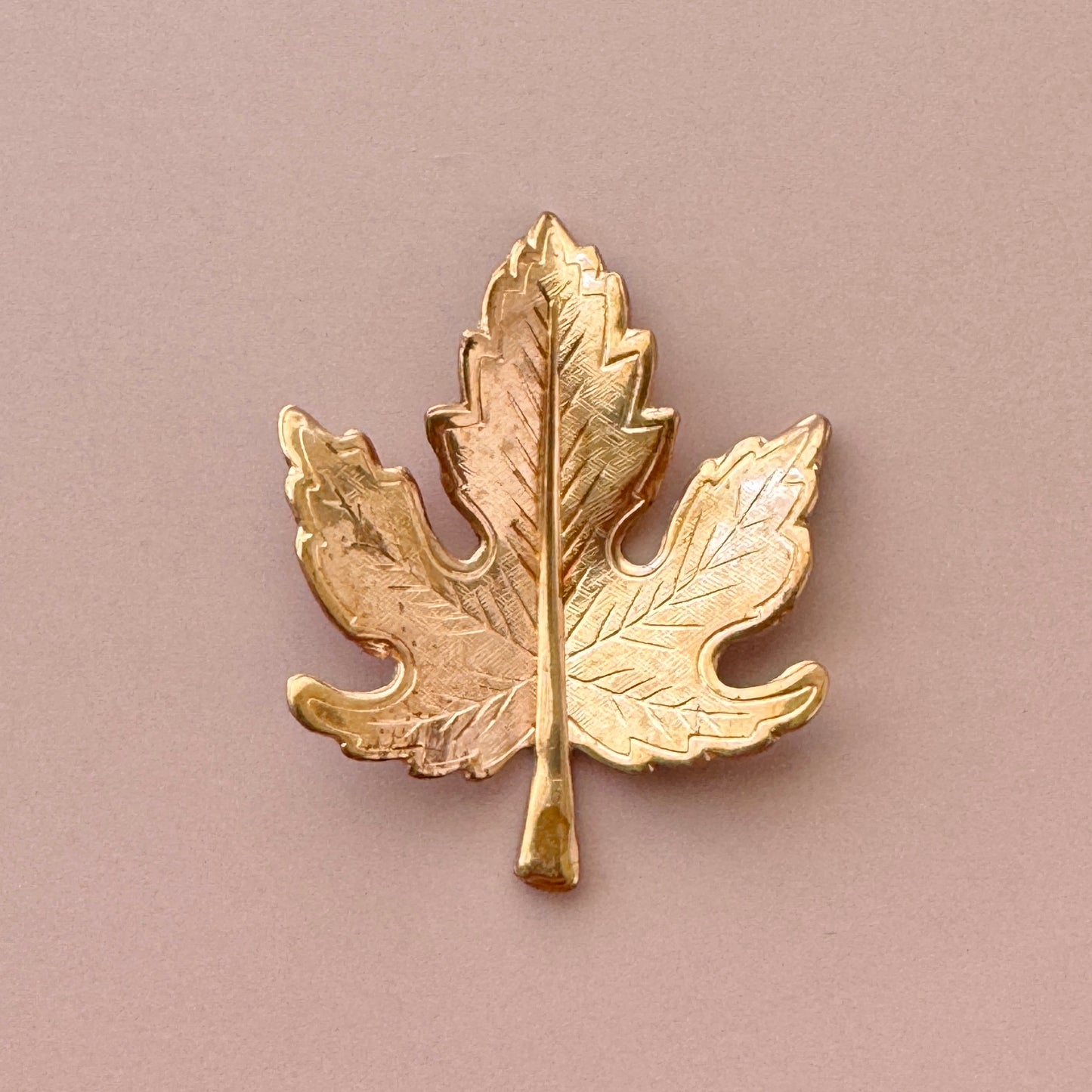 Vintage Brass Stamping Maple Leaf 32x25mm