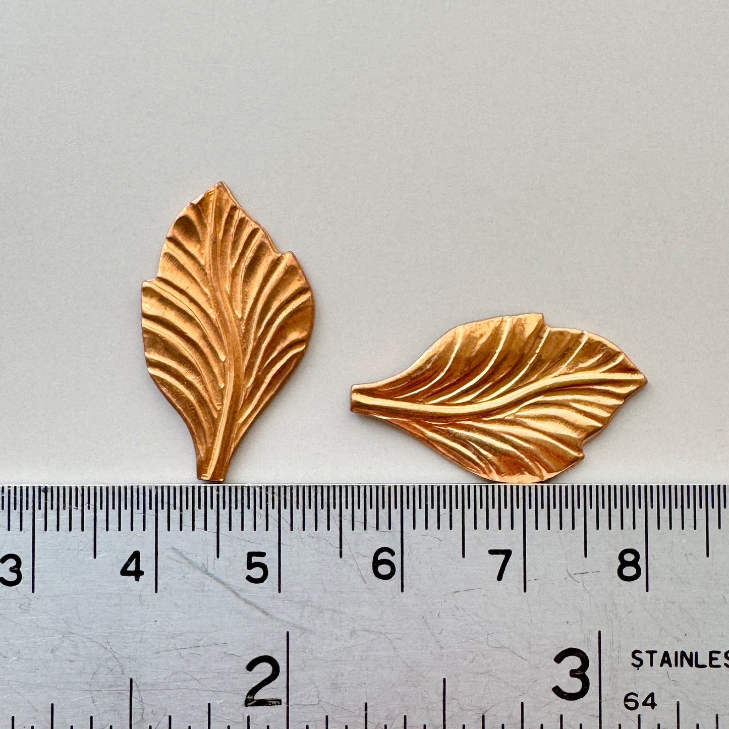 USA Vintage Brass Stamping Leaf 20x14mm