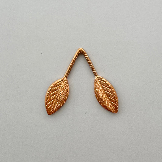 USA Vintage Brass Stampings Two Leaves 21x23mm【2pcs】