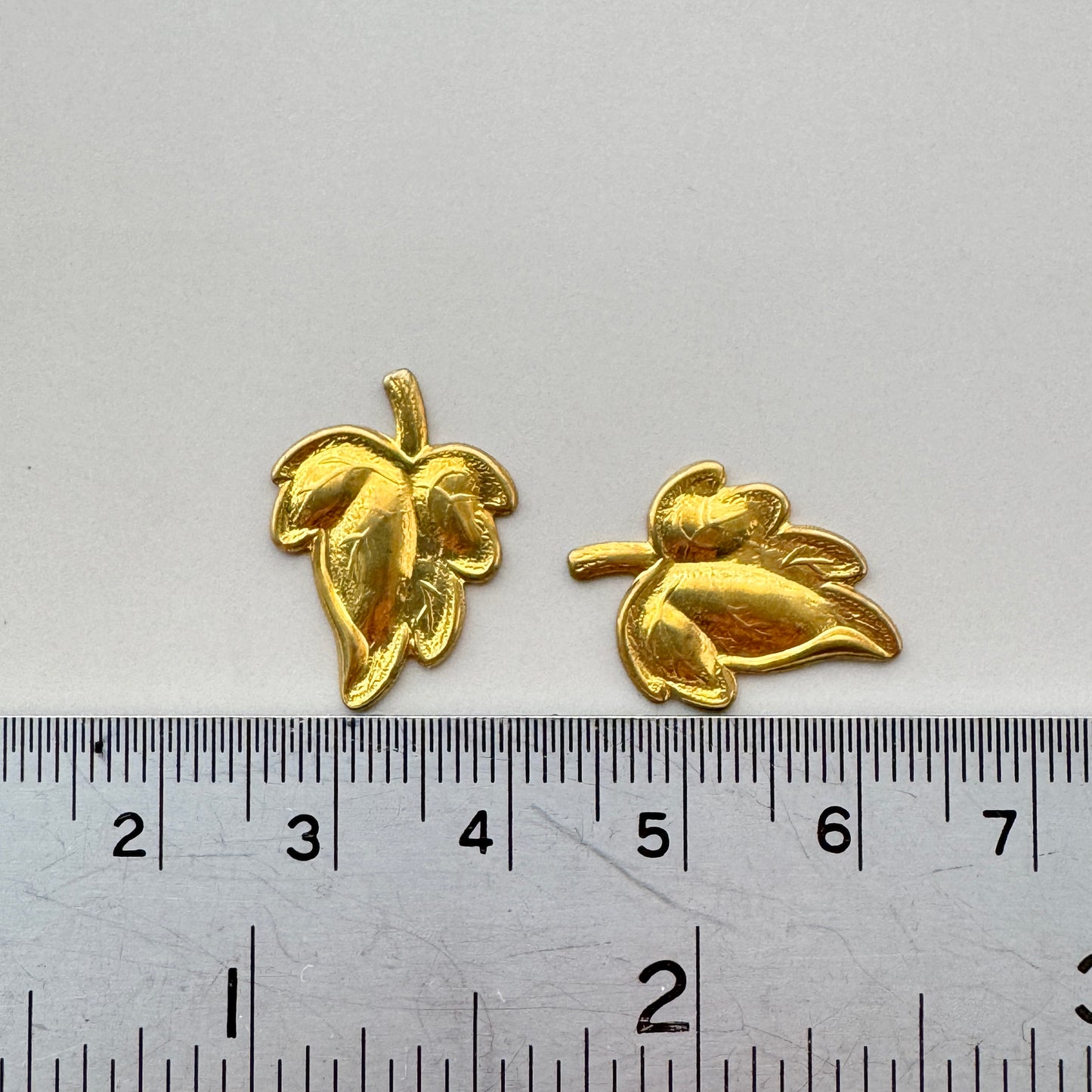 USA Vintage Brass Stampings Grape Leaves 20x15mm【2pcs】