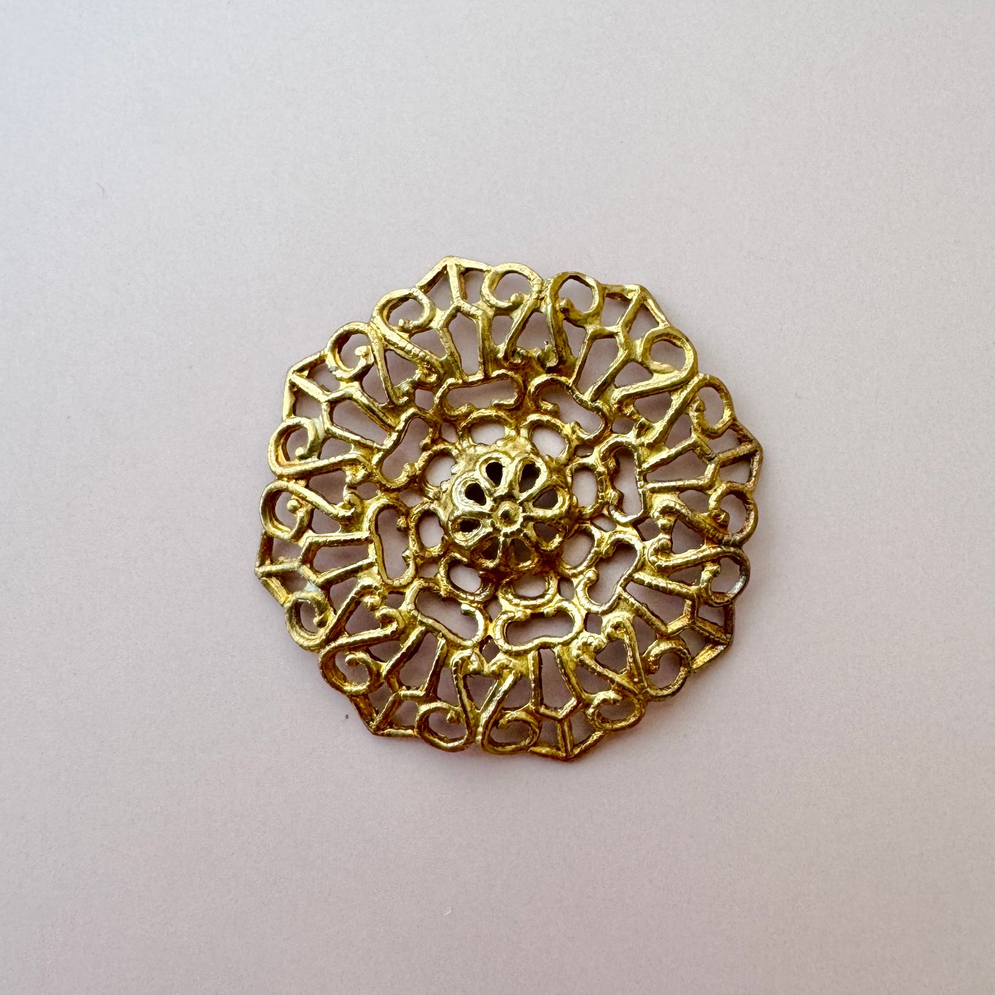 Vintage Brass Filigree 30mm