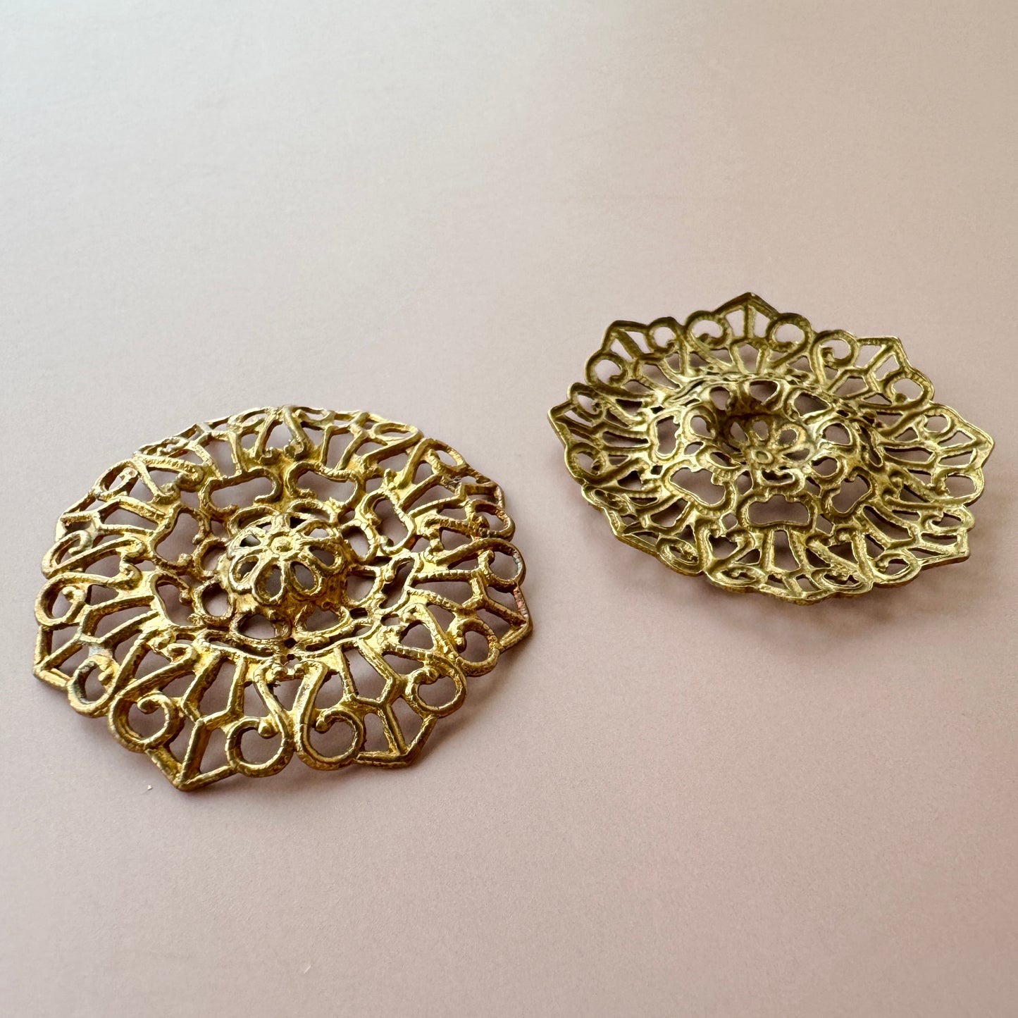 Vintage Brass Filigree 30mm