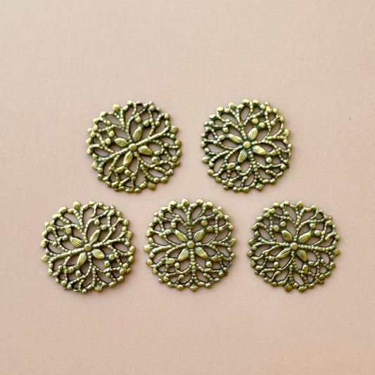 Vintage Metal Filigree 12mm 5pcs
