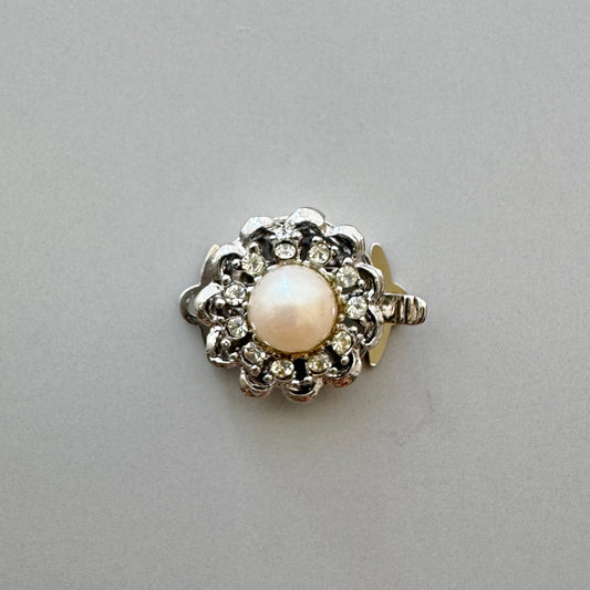Japan Vintage Shell Pearl Rhodium Clasp 14mm