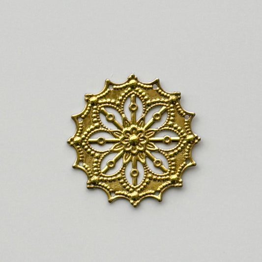 Vintage Brass Stamping Filigree 33mm