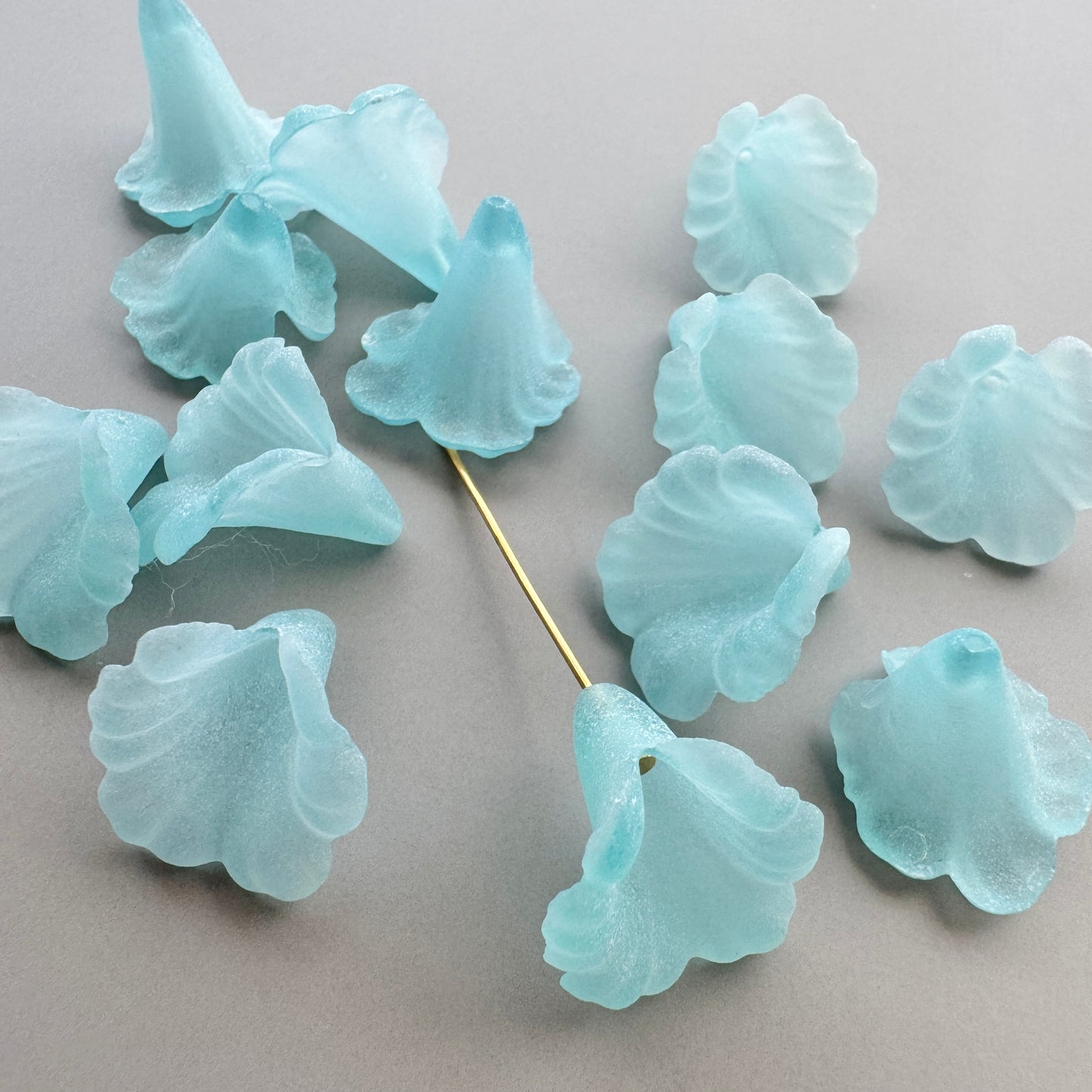 German Plastic Flower Beads Matt Colors 17×15mm【2pcs】