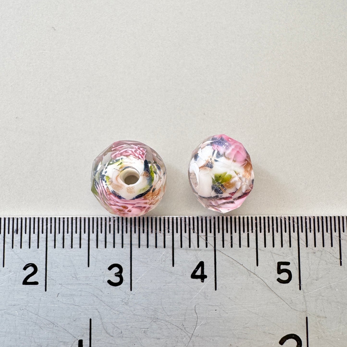 Vintage Cut Glass Beads Lampwork Rose【2pcs / 3 colors】