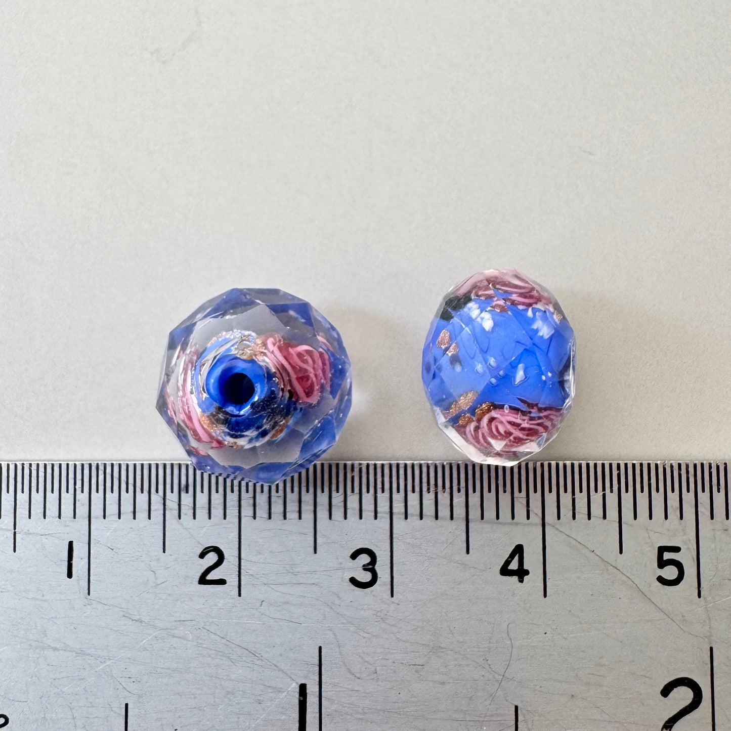 Vintage Cut Glass Beads Lampwork Rose【2pcs / 3 colors】