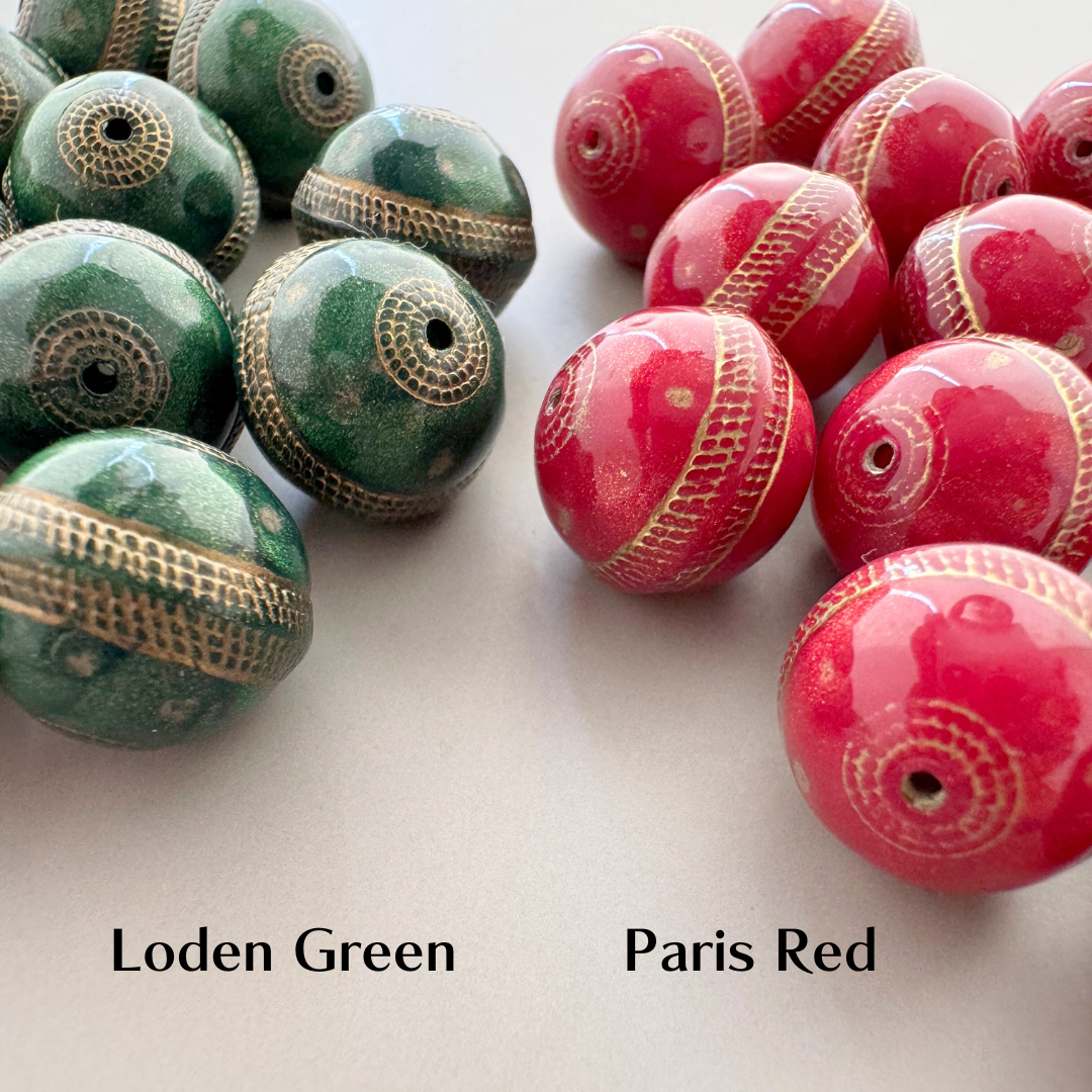 Plastic Beads Gold Tapestry Round 12mm【2pcs】