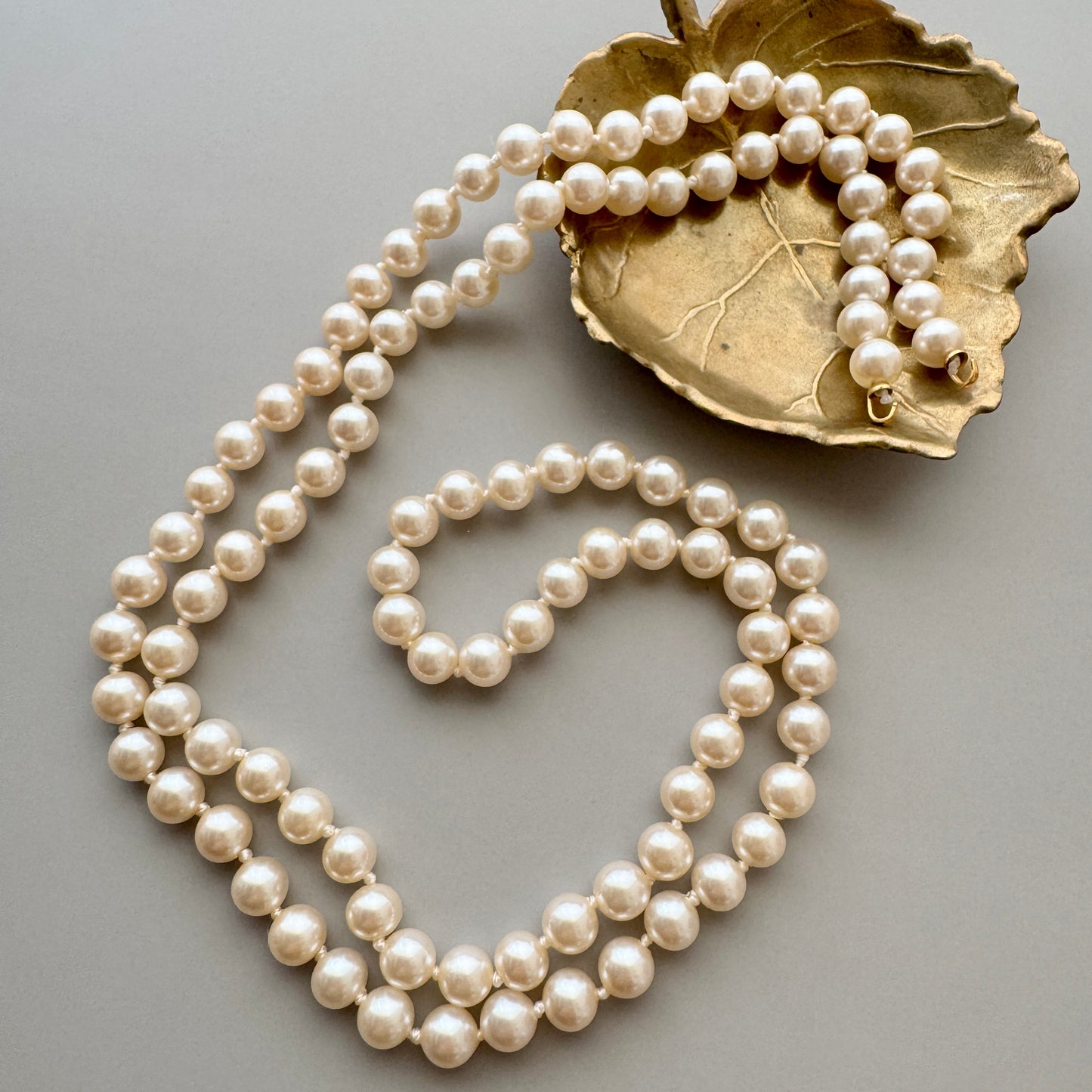 Japan Vintage Glass Pearl Strand 6mm 約73cm