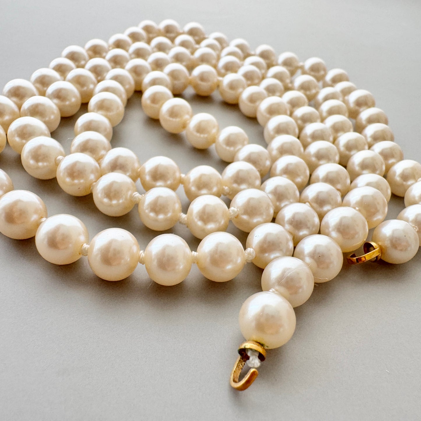 Japan Vintage Glass Pearl Strand 6mm 約73cm