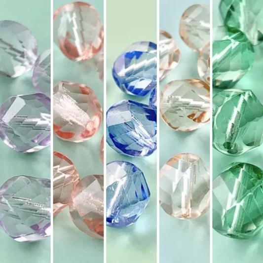 Czech Fire Polished Twisted Cut Beads 10mm【10pcs / 5 colors】