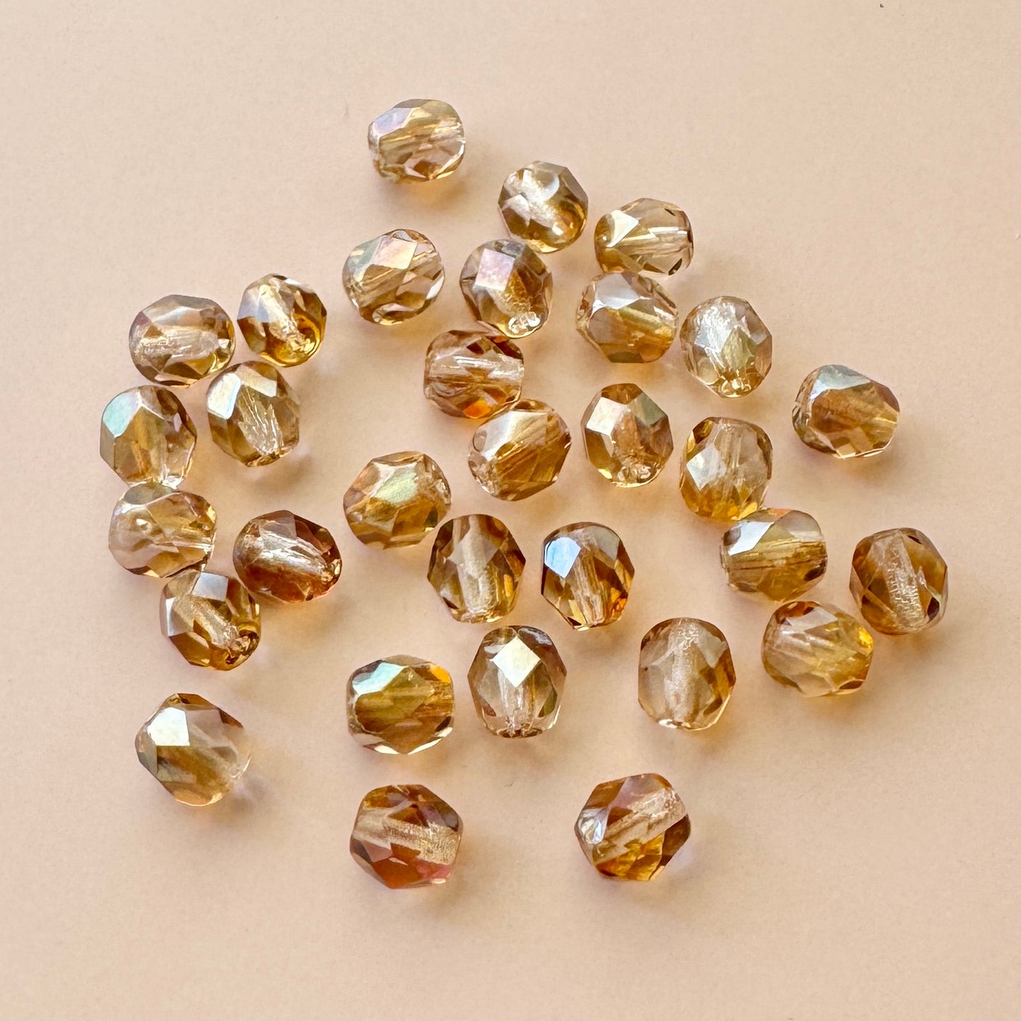 Czech Fire Polised Beads Crystal Sercian 6mm【30pcs】