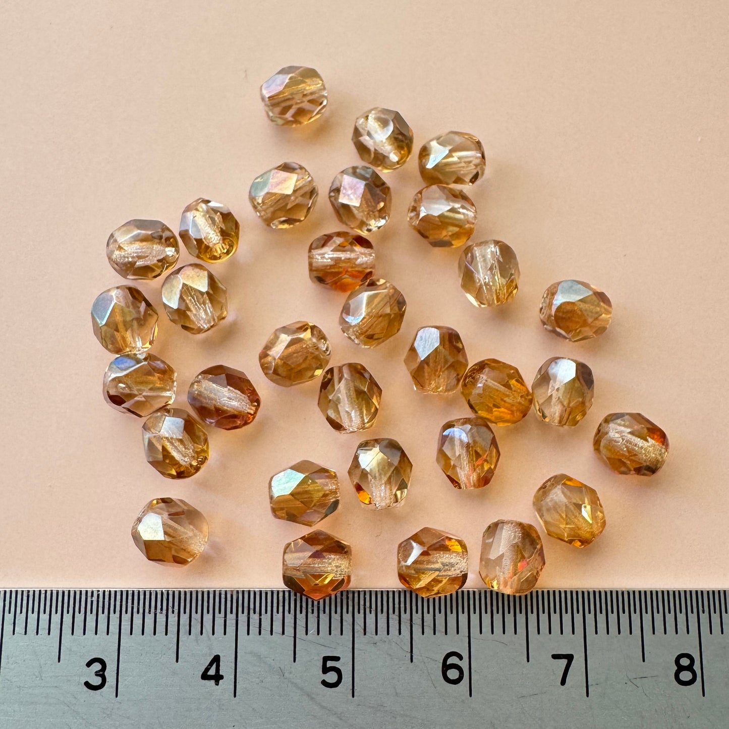 Czech Fire Polised Beads Crystal Sercian 6mm【30pcs】