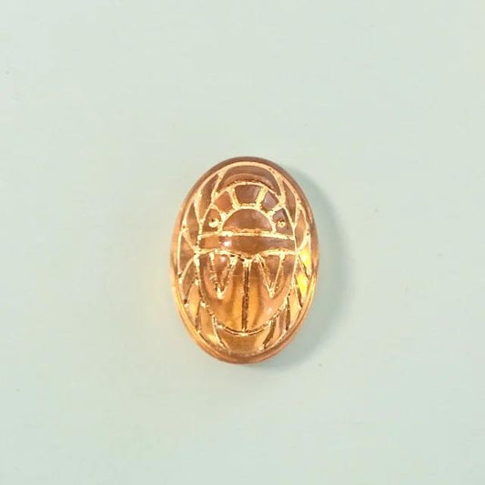 W.Germany Vintage Cabochon Scarab Topaz 14x10mm