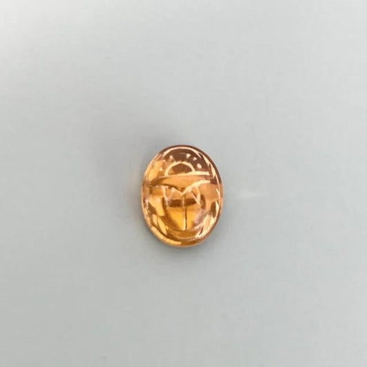 W.Germany Vintage Cabochon Scarab Topaz 10x8mm