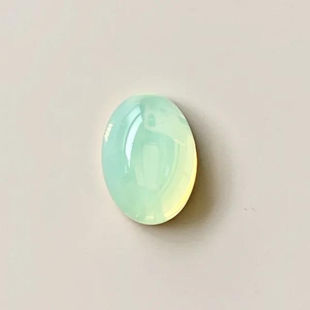 Czech Vaseline Glass Cabochon Yellow Oval 18x13mm