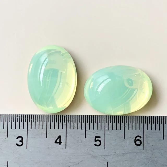 Czech Vaseline Glass Cabochon Yellow Oval 18x13mm