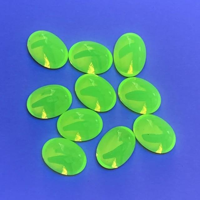 Czech Vaseline Glass Cabochon Yellow Oval 18x13mm