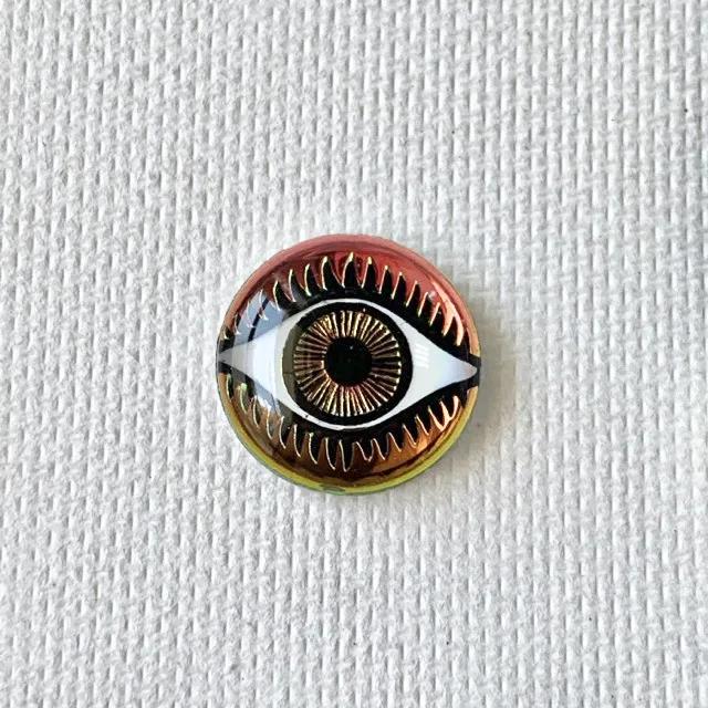 Czech Glass Intaglio Eye Vitrail Medium 14mm