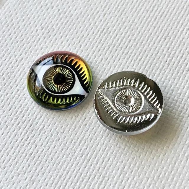 Czech Glass Intaglio Eye Vitrail Medium 14mm