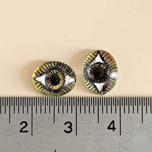 Czech Glass Intaglio Eye Vitrail Medium 10×8mm