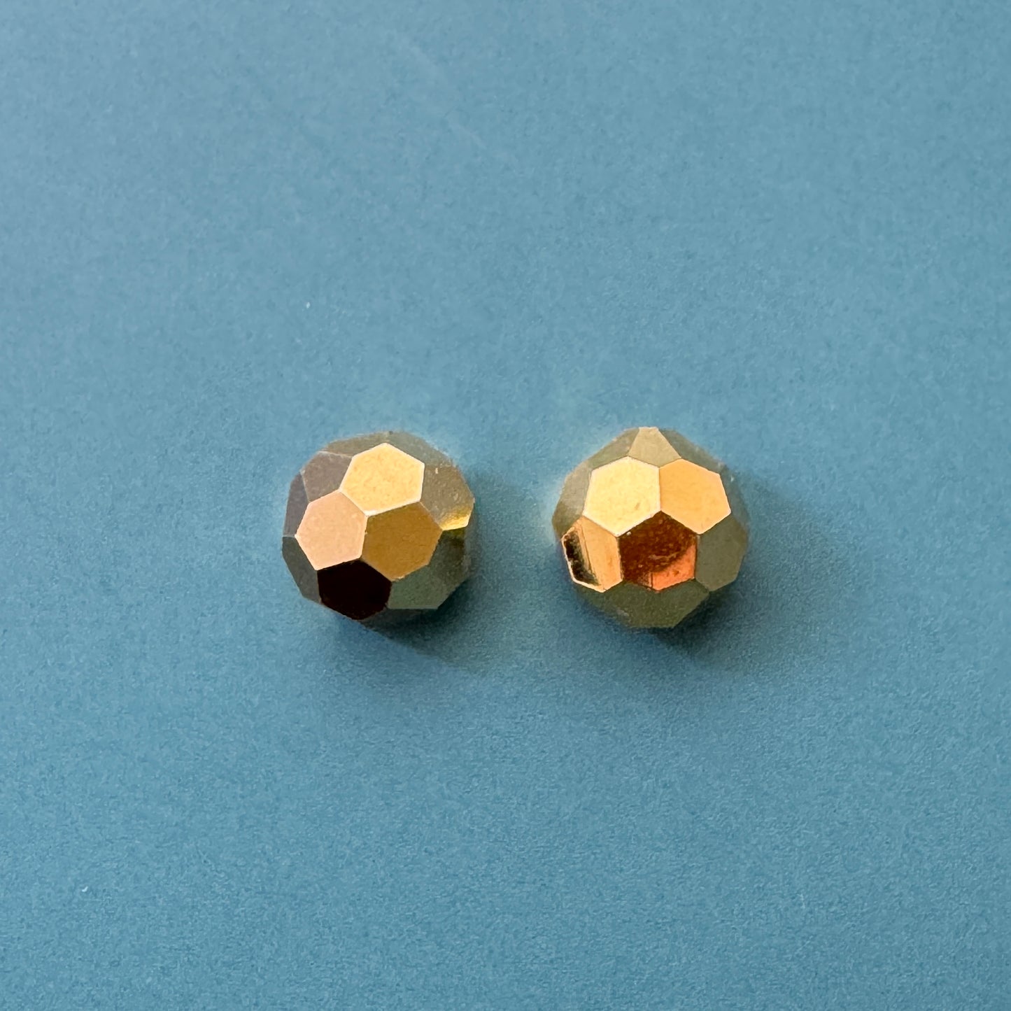 Preciosa Flat Back 3/4 Ball Machine Cut Crystal Aurum 8mm【2pcs】