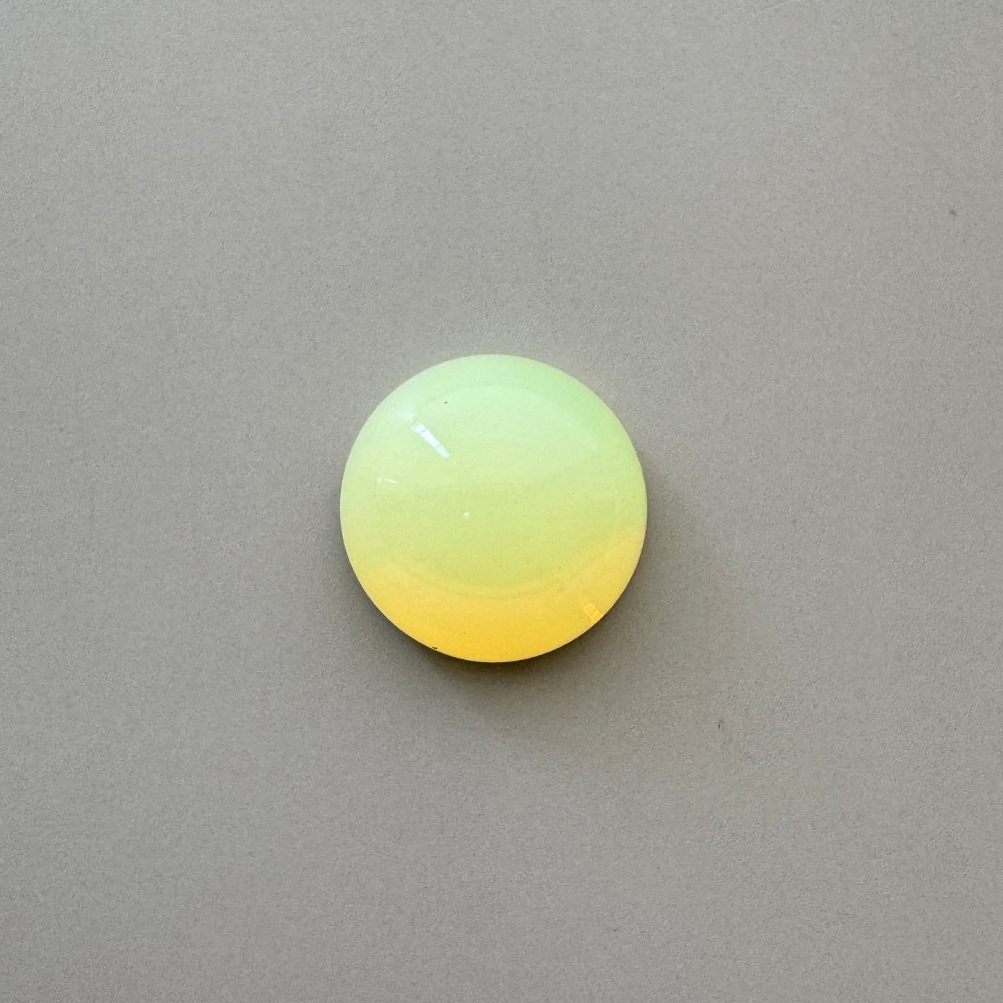 Czech Vaseline Glass Cabochon Yellow Round 15mm