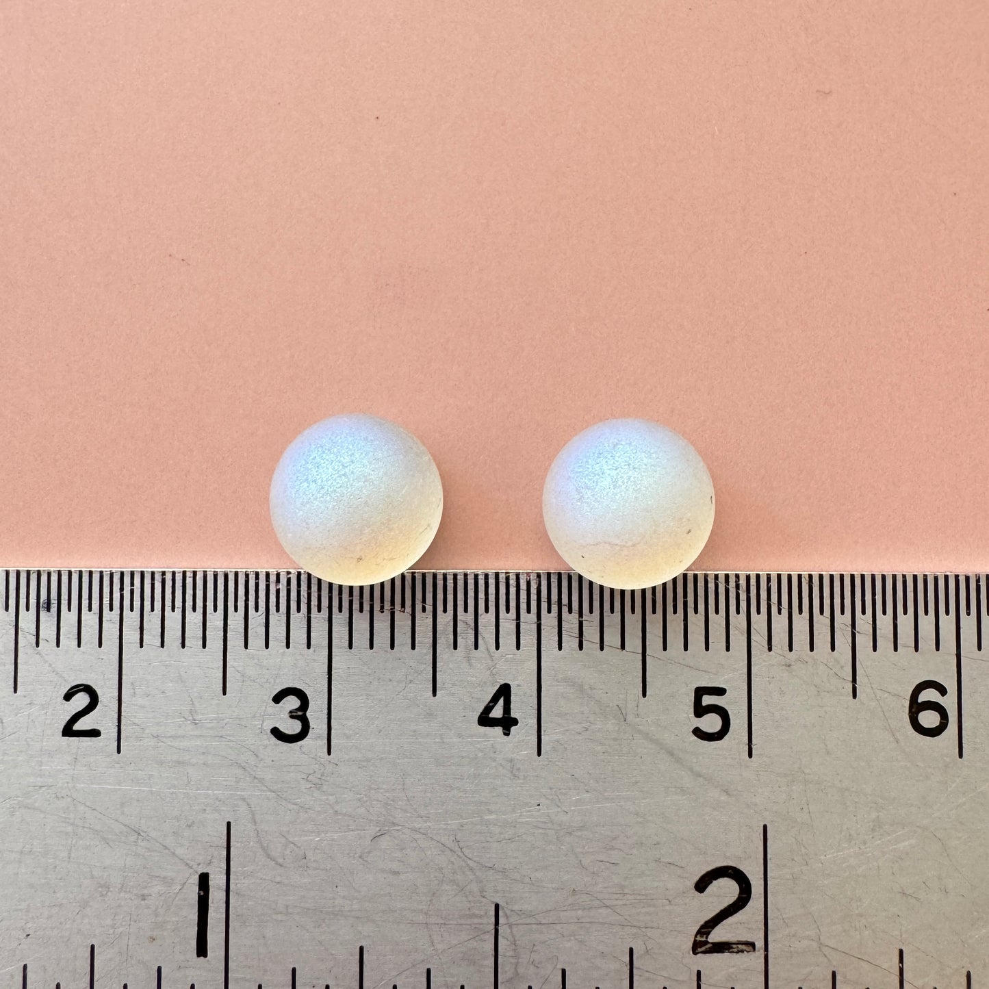 Czech Vintage Dome Cabochon Matt Crystal AB 8mm【2pcs】