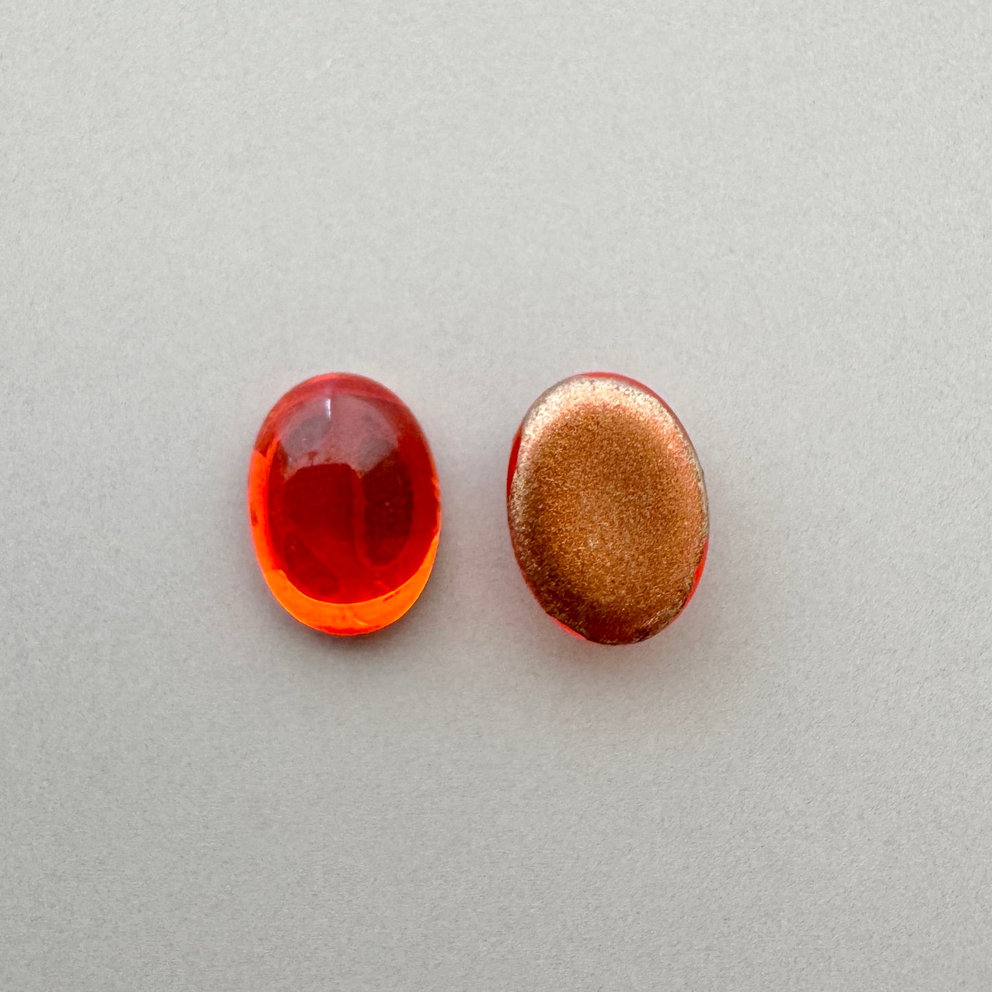 Vintage Glass Cabochon Oval Hyacinth 08x6mm【2pcs】