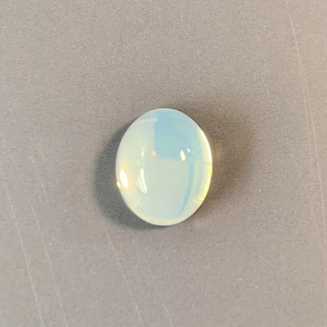 Vintage Swarovski Glass Cabochon #2190 White Opal 12×10mm