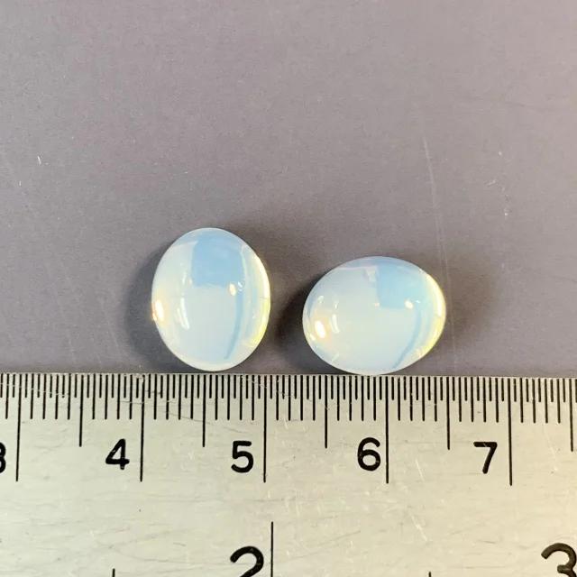 Vintage Swarovski Glass Cabochon #2190 White Opal 12×10mm