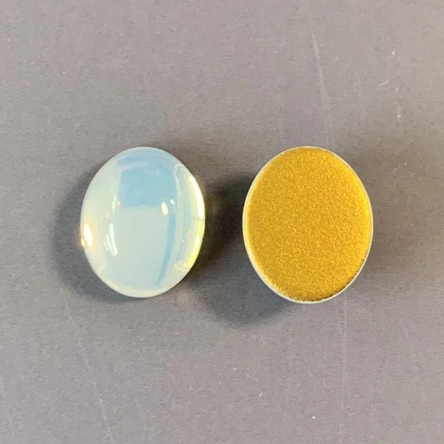 Vintage Swarovski Glass Cabochon #2190 White Opal 12×10mm