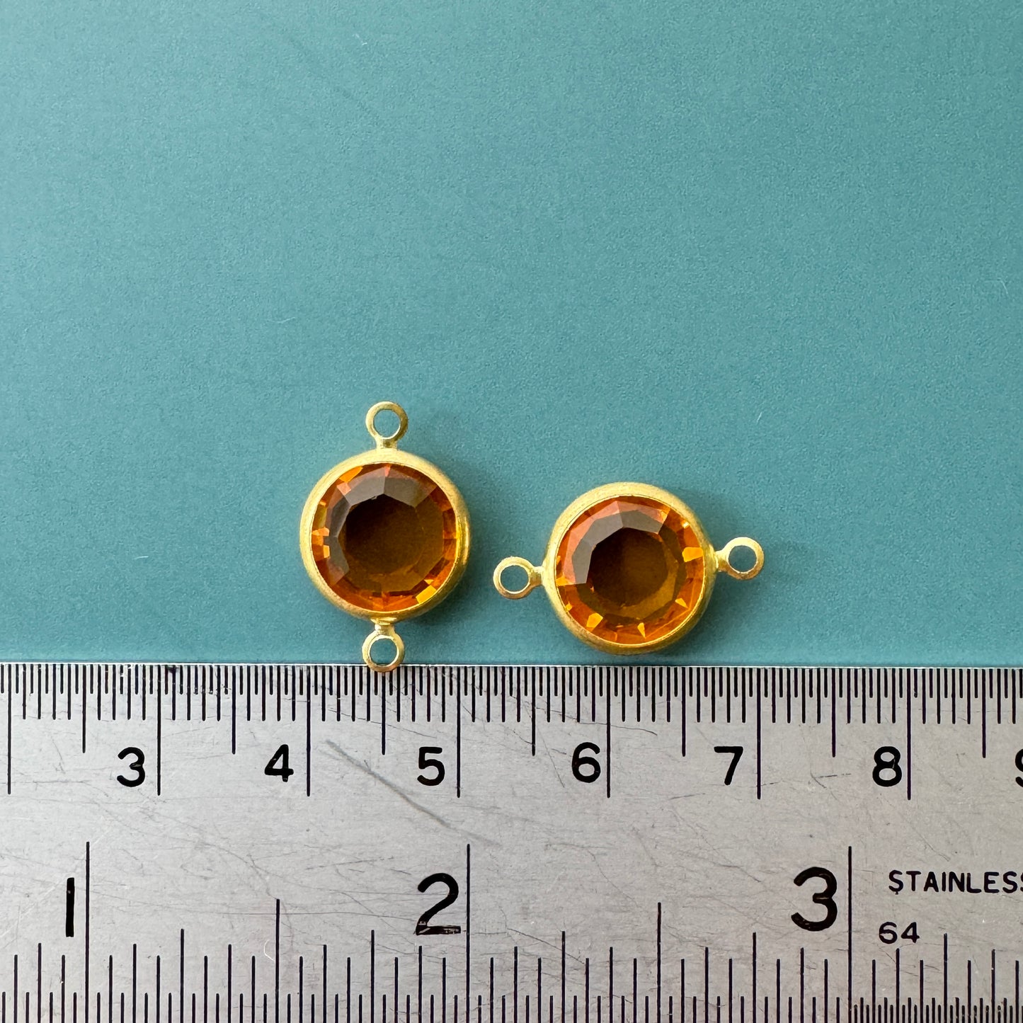 Vintage Swarovski Glass Connector Channel Topaz 47ss【2pcs】