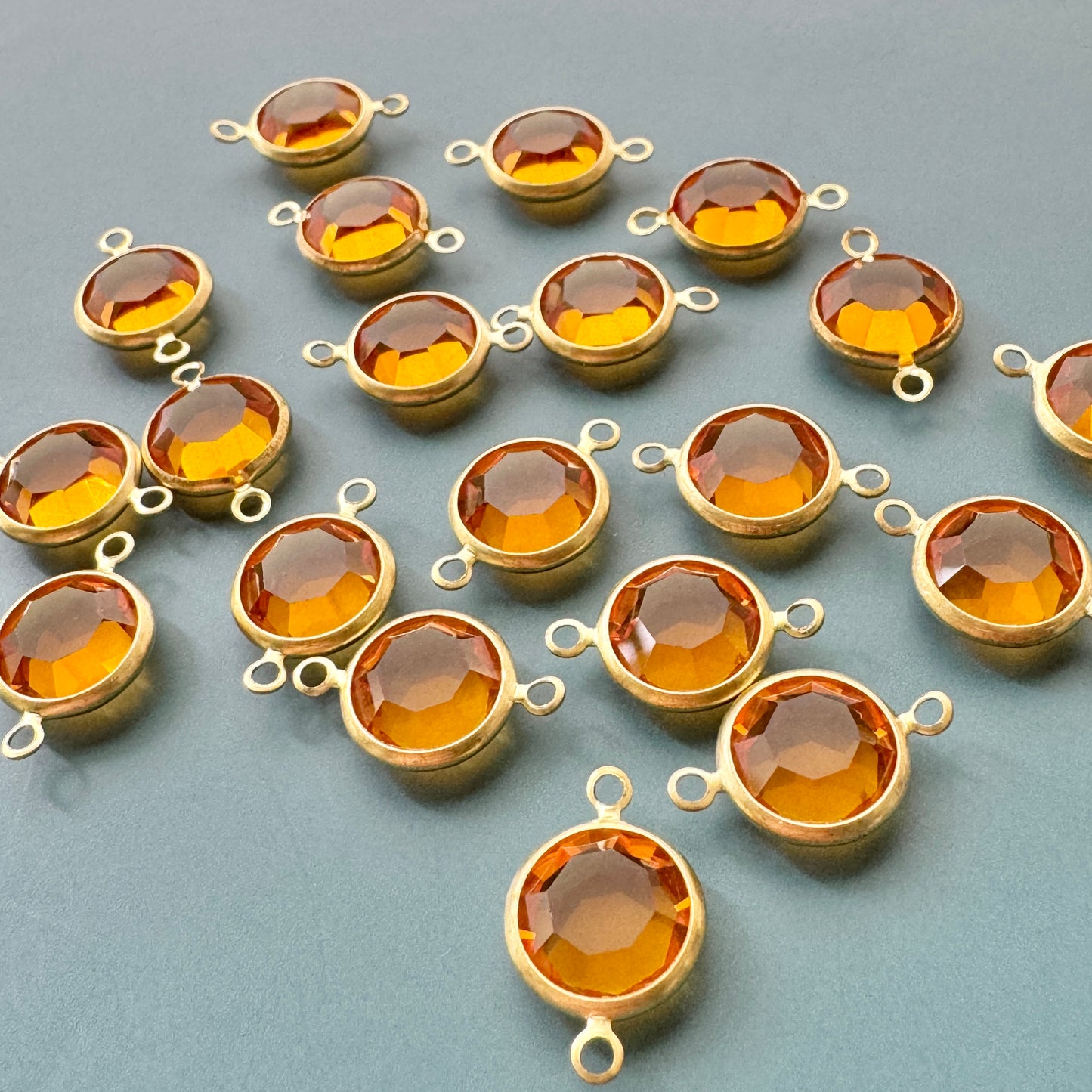 Vintage Swarovski Glass Connector Channel Topaz 47ss【2pcs】